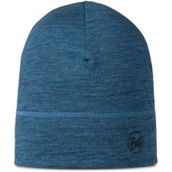 Czapka BUFF MERINO LIGHTWEIGHT BEANIE MULTISTRIPES TEMPEST. Niebieskie czapki damskie Buff, bez wzorów, z wełny. Za 129.90 zł.