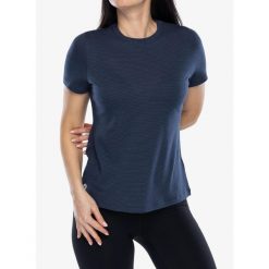 Koszulka turystyczna damska Smartwool Active Mesh Short Sleeve. Niebieskie koszulki sportowe damskie Smartwool, bez wzorów, z meshu, bez ramiączek. Za 251.99 zł.