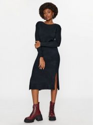 Vero Moda Sukienka dzianinowa 10291689 Czarny Relaxed Fit. Czarne sukienki damskie Vero Moda, bez wzorów, z dzianiny, bez ramiączek. Za 99.99 zł.