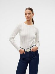 Vero Moda Koszulka w kolorze białym rozmiar: XL. Białe koszulki damskie Vero Moda, xl, bez wzorów, z bawełny, bez kołnierzyka, bez ramiączek. Za 57.06 zł.