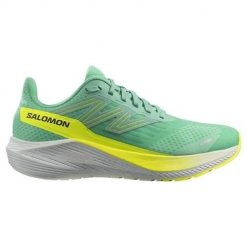 Buty do chodzenia damskie Salomon Aero Blaze W. Zielone obuwie sportowe damskie Salomon, z materiału, bez zapięcia, trekkingowe. Za 463.00 zł.