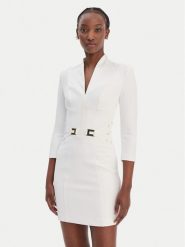 Elisabetta Franchi Sukienka koktajlowa AB-869-61E2-V520 Biały Regular Fit. Białe sukienki damskie Elisabetta Franchi, bez wzorów, z syntetyku, wizytowe, bez ramiączek. Za 2,209.00 zł.