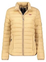 Geographical Norway Kurtka pikowana "Atika" w kolorze żółtym rozmiar: M. Żółte kurtki damskie Geographical Norway, m, z aplikacjami, bez kaptura. Za 136.13 zł.