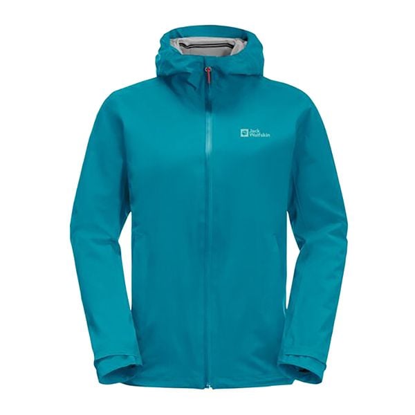 Kurtka przeciwdeszczowa damska Jack Wolfskin Highest Peak. Niebieskie kurtki damskie Jack Wolfskin, xs, bez wzorów, bez kaptura. Za 519.99 zł.