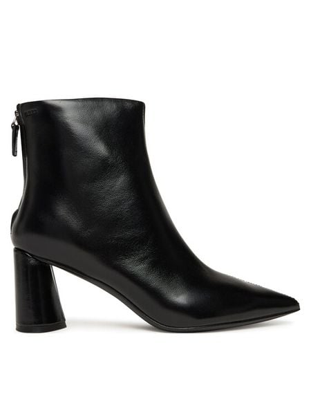BOSS Botki Gracey 50552784 Czarny. Czarne botki damskie Boss, ze skóry, bez obcasa, na słupku, bez zapięcia. Za 849.99 zł.