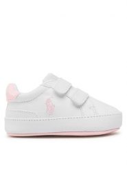 Polo Ralph Lauren Sneakersy Heritage Court Ii Ez Layette RL100733 Biały. Białe buty sportowe dziewczęce Polo Ralph Lauren, bez wzorów, ze skóry, bez zapięcia. Za 251.99 zł.