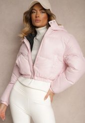 Różowa Pikowana Kurtka z Nieodpinanym Kapturem o Krótkim Kroju Tinneira. Czerwone kurtki damskie Renee, xl, bez wzorów, z jeansu. Za 49.99 zł.