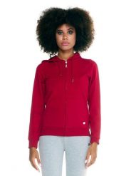 Damska bluza Leone z kapturem Basic zapinanym na zamek na całej długości. Białe bluzy damskie LEONE 1947 APPAREL, na zimę, l, bez wzorów, z bawełny, z kapturem. Za 105.21 zł.