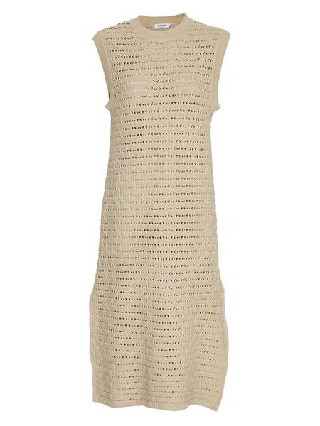 MOSS COPENHAGEN Sukienka "Charo" w kolorze beżowym rozmiar: S/M. Brązowe sukienki damskie Moss Copenhagen, bez wzorów, z wełny, bez ramiączek. Za 104.89 zł.