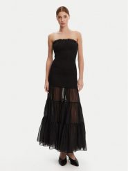 BARDOT Sukienka wieczorowa 59882DB Czarny Regular Fit. Czarne sukienki damskie Bardot, bez wzorów, z syntetyku, wizytowe, bez ramiączek. Za 329.99 zł.
