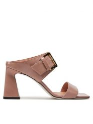 Pollini Klapki SA28237C0ITB0609 Różowy. Czerwone klapki damskie Pollini, bez wzorów, z lakierowanej skóry, bez obcasa, bez zapięcia. Za 1,829.00 zł.