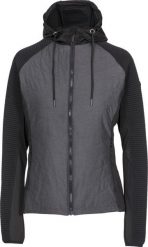 Bluza rozpinana 2058 z poliestru, pikowany korpus, regulowany kaptur. Czarne bluzy damskie 2117 OF SWEDEN, xl, z aplikacjami, z materiału, z kapturem. Za 225.50 zł.