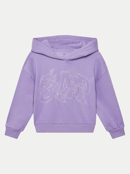 Gap Bluza 741401-02 Fioletowy Relaxed Fit. Fioletowe bluzy dziewczęce GAP, bez wzorów, z bawełny, bez ramiączek, bez kaptura. Za 149.99 zł.