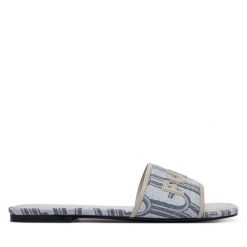 Klapki Furla. Niebieskie klapki damskie Furla, bez wzorów, bez obcasa, bez zapięcia. Za 869.99 zł.