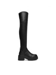 DeeZee Muszkieterki 13277-4 Czarny. Czarne kozaki damskie DeeZee, z materiału, bez obcasa, na płaskiej podeszwie, bez zapięcia. Za 249.99 zł.