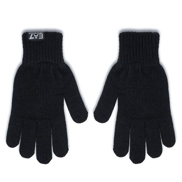 Rękawiczki EA7 Emporio Armani. Niebieskie rękawiczki damskie EA7 Emporio Armani, bez wzorów, z dzianiny. Za 279.99 zł.