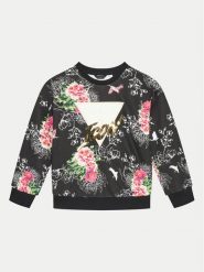Guess Bluza J4YQ02 KA6R3 Czarny Regular Fit. Czarne bluzy dziewczęce Guess, z aplikacjami, z bawełny, bez ramiączek, bez kaptura. Za 99.99 zł.