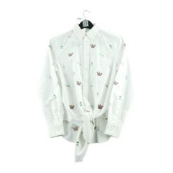 Second life - Klasyczna koszula wzorzysta dla kobiet - Jak nowy. Białe koszule damskie Ralph Lauren, bez wzorów, klasyczne, bez kołnierzyka, bez ramiączek. Za 152.24 zł.