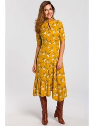 Stylove Sukienka w kolorze żółtym rozmiar: XL. Żółte sukienki damskie Stylove, bez wzorów, z wiskozy, bez ramiączek. Za 244.95 zł.