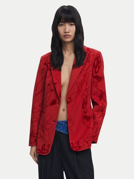 Desigual Marynarka Flockarty 25WWEW19 Czerwony Regular Fit. Czerwone marynarki i żakiety damskie Desigual, m, bez wzorów, z syntetyku. Za 539.99 zł.