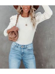 Milan Kiss Koszulka w kolorze kremowym rozmiar: S. Brązowe bluzki damskie Milan Kiss, s, bez wzorów, ze splotem, bez kołnierzyka, bez ramiączek. Za 126.99 zł.