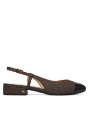 MICHAEL Michael Kors Sandały Perla Flex Sling Fat 40T5PLFS1B Brązowy. Brązowe sandały damskie MICHAEL Michael Kors, bez wzorów, ze skóry, bez obcasa, na słupku, bez zapięcia. Za 659.99 zł.