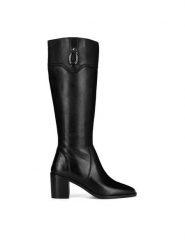 Sergio Bardi Kozaki WI34-ANDRE-01SB Czarny. Czarne kozaki damskie Sergio Bardi, ze skóry, bez obcasa, na słupku, bez zapięcia. Za 349.99 zł.