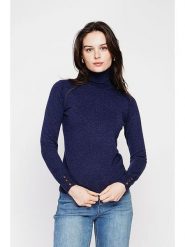 C& Jo Golf w kolorze granatowym rozmiar: 42. Niebieskie golfy damskie C& Jo, bez wzorów, ze splotem, bez ramiączek. Za 120.95 zł.