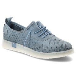 Półbuty damskie Ravini, ze skóry naturalnej licowej ażurowa cholewka sznurowanie lekka podeszwa casual, niebieskie, 2020-1. Niebieskie półbuty damskie Ravini, w ażurowe wzory, ze skóry, bez obcasa, na płaskiej podeszwie, bez zapięcia. Za 279.00 zł.