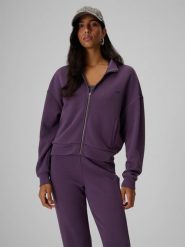4F Bluza dresowa loose bez kaptura damska - fioletowa S. Fioletowe bluzy damskie 4F, s, bez wzorów, z dresówki, bez kaptura. Za 169.99 zł.