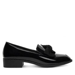 Lordsy DeeZee. Czarne półbuty damskie DeeZee, bez wzorów, bez obcasa, bez zapięcia. Za 149.99 zł.