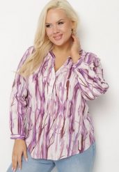 Fioletowa Wiskozowa Koszula w Abstrakcyjny Wzór Bez Kołnierzyka Olireria. Fioletowe koszule damskie Born2be, uniwersalny, bez wzorów, z jeansu, eleganckie, bez kołnierzyka, bez ramiączek. Za 59.99 zł.