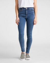 LEE HIGH SKINNY IVY SPODNIE DAMSKIE JEANSOWE CLEAN PLAY L32EKJZH 112107401. Czarne rurki damskie Lee, bez wzorów, z bawełny, z podwyższonym stanem. Za 209.99 zł.