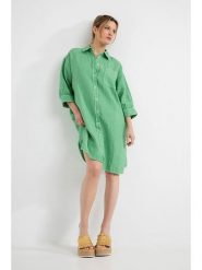 Josephine & Co Sukienka koszulowa "Daantje" w kolorze zielonym rozmiar: 38. Zielone sukienki damskie Josephine & Co, bez wzorów, ze lnu, bez ramiączek. Za 282.99 zł.