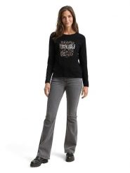 Tom Tailor Koszulka w kolorze czarnym rozmiar: M. Czarne bluzki damskie Tom Tailor, m, bez wzorów, z bawełny, bez kołnierzyka, bez ramiączek. Za 52.55 zł.