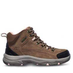 Trapery Skechers. Brązowe trapery damskie Skechers, bez zapięcia. Za 479.99 zł.