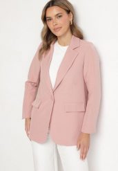 Różowa Marynarka Jednorzędowa ze Wzorem Pasków Viviella. Czerwone marynarki i żakiety damskie Born2be, l, bez wzorów, z jeansu, eleganckie. Za 109.99 zł.