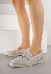 Szare Mokasyny Ozdobione Cyrkoniami i Aplikacjami Isirsyss. Szare mokasyny damskie Born2be, z jeansu, bez obcasa. Za 99.99 zł.