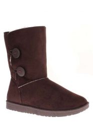 ISLAND BOOT Botki zimowe "Elisa" w kolorze ciemnobrązowym rozmiar: 37. Brązowe botki damskie Island Boot, na zimę, z materiału, bez obcasa, bez zapięcia. Za 127.65 zł.