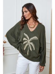 So Cachemire Sweter "Adandine" w kolorze oliwkowo-beżowym rozmiar: L. Brązowe swetry klasyczne damskie So Cachemire, l, z kaszmiru, bez kołnierzyka. Za 130.99 zł.