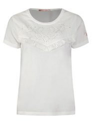 Geographical Norway Koszulka "Joleil" w kolorze białym rozmiar: L. Białe bluzki damskie Geographical Norway, l, bez wzorów, bez kołnierzyka, bez ramiączek. Za 57.06 zł.