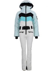 Peak Mountain Kombinezon narciarski "Antiero" w kolorze błękitno-białym rozmiar: XL. Białe kombinezony damskie Peak Mountain, m, bez wzorów, z tkaniny, sportowe, bez kołnierzyka, bez ramiączek. Za 741.47 zł.