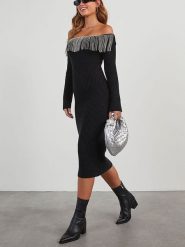 Milan Kiss Sukienka w kolorze czarnym rozmiar: XL. Czarne sukienki damskie Milan Kiss, bez wzorów, bez ramiączek. Za 165.99 zł.