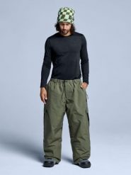 Spodnie narciarskie - Unisex - Luźny krój - Park - Oliwkowo-zielone. Zielone spodnie sportowe damskie POEDERBAAS, s, bez wzorów, z materiału, narciarskie. Za 698.52 zł.
