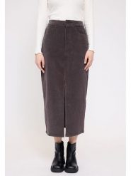 MAZINE Spódnica sztruksowa "Minnou" w kolorze brązowym rozmiar: L. Brązowe spódnice damskie MAZINE, na co dzień, l, bez wzorów, z bawełny, klasyczne, midi. Za 117.99 zł.