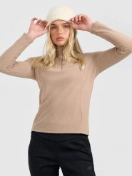 4F Bluza polarowa w kolorze beżowym rozmiar: M. Brązowe bluzy damskie 4F, m, bez wzorów, z polaru, bez kaptura. Za 65.38 zł.