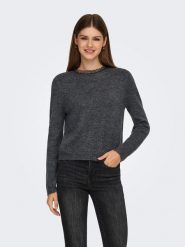 ONLY Sweter w kolorze antracytowym rozmiar: M. Czarne swetry klasyczne damskie Only, m, ze splotem, bez kołnierzyka. Za 109.52 zł.