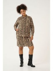 KAFFE curve Kurtka dżinsowa w kolorze jasnobrązowo-czarnym rozmiar: 50. Brązowe kurtki damskie KAFFE curve, bez wzorów, bez kaptura. Za 130.99 zł.