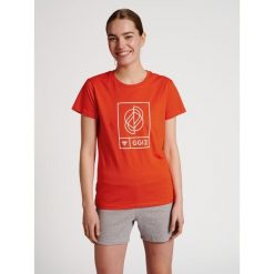 Koszulka damska Hummel S/S. Czerwone koszulki damskie Hummel, l, bez wzorów, bez kołnierzyka, bez ramiączek. Za 129.00 zł.