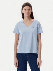 Gant T-Shirt Shield 4200750 Niebieski Regular Fit. Niebieskie t-shirty damskie Gant, s, bez wzorów, z bawełny, bez kołnierzyka. Za 119.99 zł.